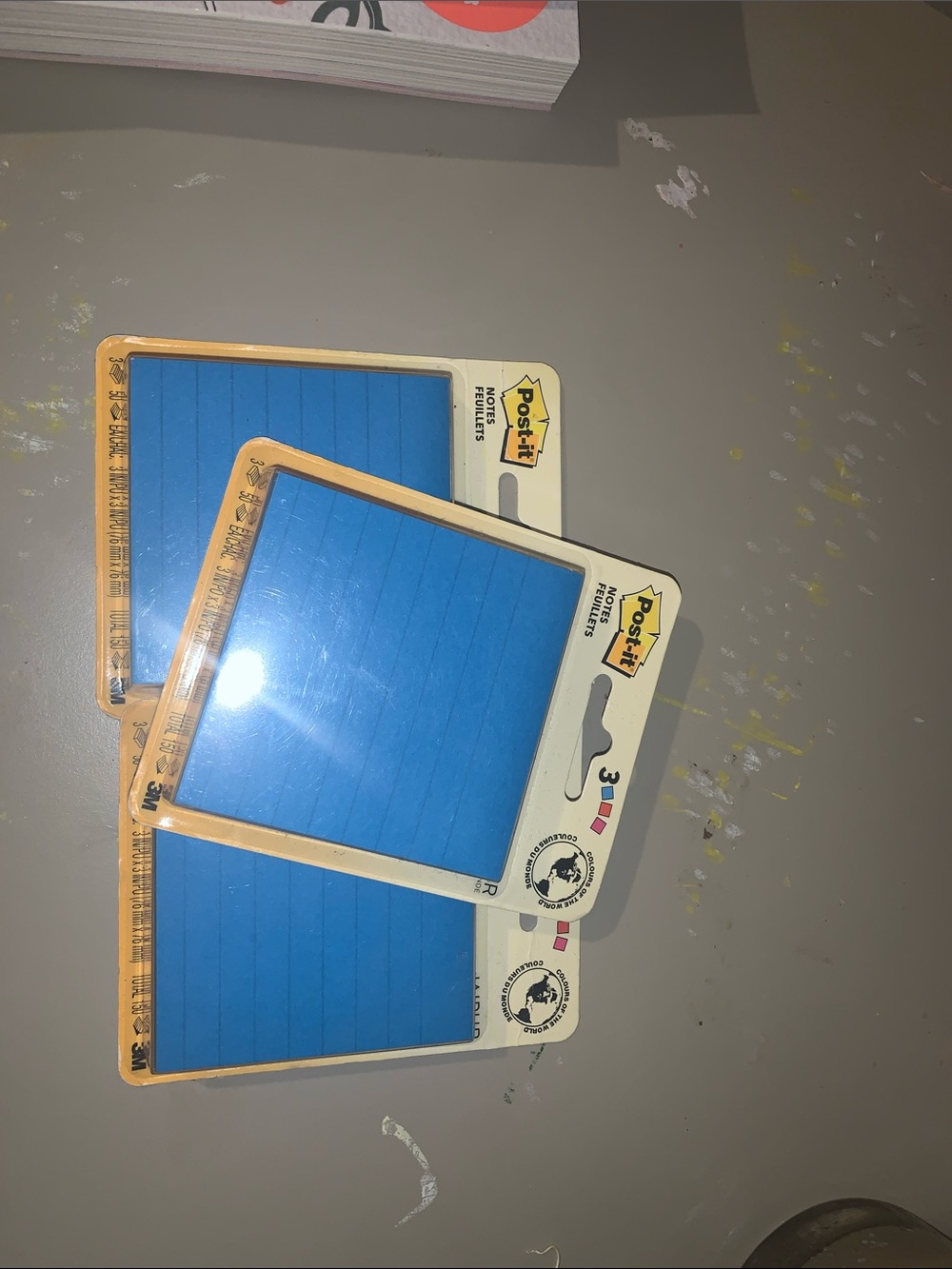 Post-it Lined Blue/yellow/red Note Pads with Yellow Frames - 3 x Pack of 3